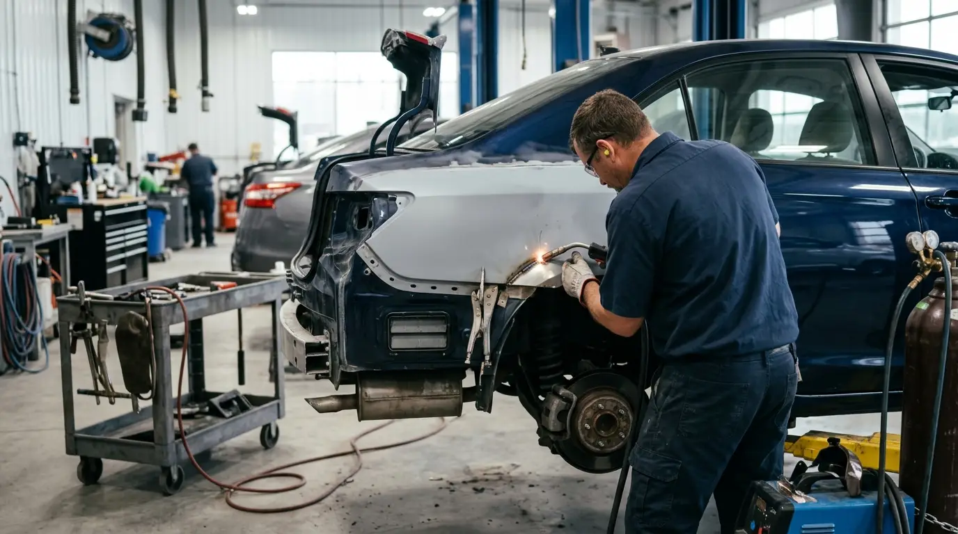 Professional crash repair service for damaged vehicles